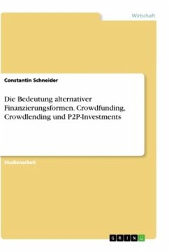 Die Bedeutung alternativer Finanzierungsformen. Crowdfunding, Crowdlending und P2P-Investments