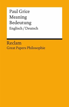 Meaning / Bedeutung (Englisch/Deutsch) (eBook, ePUB) - Grice, Paul