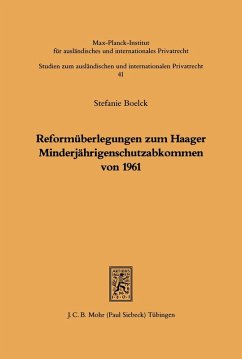 Cover Reformüberlegungen zum Haager Minderjährigenschutzabkommen (eBook, PDF)