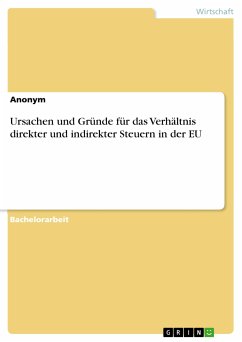 Ursachen und Gründe für das Verhältnis direkter und indirekter Steuern in der EU (eBook, PDF)