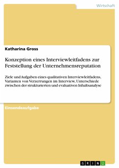 Konzeption eines Interviewleitfadens zur Feststellung der Unternehmensreputation (eBook, PDF)
