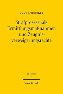 Strafprozessuale Ermittlungsmaßnahmen und Zeugnisverweigerungsrechte - Schneider, Anne