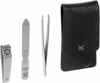 Zwilling CLASSIC INOX Druckknopf Etui, Rindleder, schwarz, 3-tlg.