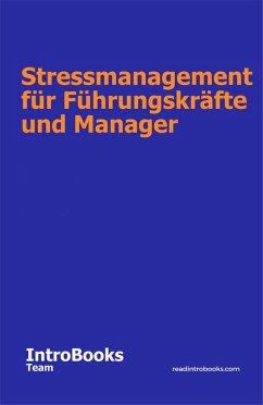 Cover Stressmanagement für Führungskräfte und Manager (eBook, ePUB)
