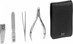 Zwilling CLASSIC INOX Druckknopf Etui, Rindleder, schwarz, 4-tlg.