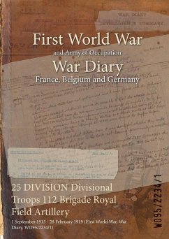 Cover 25 DIVISION Divisional Troops 112 Brigade Royal Field Artillery