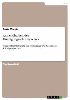 Anwendbarkeit des Kündigungsschutzgesetzes (eBook, PDF) - Visnjic, Daria