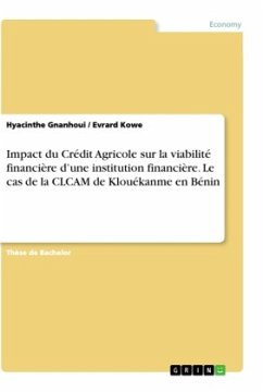 Impact du Crédit Agricole sur la viabilité financière d¿une institution financière. Le cas de la CLCAM de Klouékanme en Bénin - Kowe, Evrard;Gnanhoui, Hyacinthe