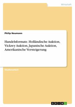 Handelsformate. Holländische Auktion, Vickrey Auktion, Japanische Auktion, Amerikanische Versteigerung