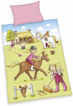 Herding 2485923063 - Baby Best Ponyhof, Bettwäsche Set, Bio Cotton, Mehrfarbig, 40 x 60 cm, 100 x 135 cm