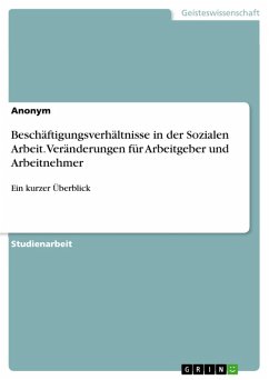 Cover Beschäftigungsverhältnisse in der Sozialen Arbeit. Veränderungen für Arbeitgeber und Arbeitnehmer (eBook, PDF)