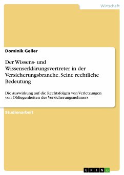 Der Wissens- und Wissenserklärungsvertreter in der Versicherungsbranche. Seine rechtliche Bedeutung (eBook, PDF)