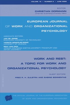 Work and Rest: A Topic for Work and Organizational Psychology (eBook, PDF)