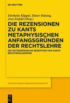 Cover Die Rezensionen zu Kants Metaphysischen Anfangsgründen der Rechtslehre (eBook, ePUB)