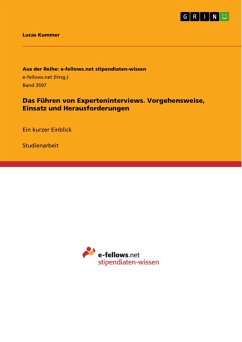 Cover Das Führen von Experteninterviews. Vorgehensweise, Einsatz und Herausforderungen (eBook, PDF)