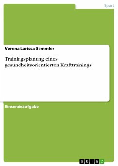 Cover Trainingsplanung eines gesundheitsorientierten Krafttrainings (eBook, PDF)