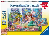 Ravensburger 05147 - Zauberhafte Meerjungfrauen, Kinderpuzzle, 2x24 Teile