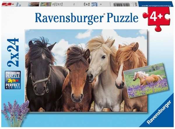 Ravensburger 05148 - Pferdeliebe, Kinderpuzzle, 2x24 Teile