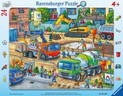 Ravensburger 05142 - Auf der Baustelle ist was los!, Rahmenpuzzle und Wimmelbild, 24 Teile