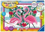 Ravensburger 28782 - Malen nach Zahlen, Liebenswerte Flamingos, Malset
