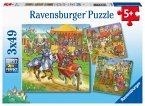 Ravensburger 05150 - Ritterturnier im Mittelalter, Kinderpuzzle, 3x49 Teile