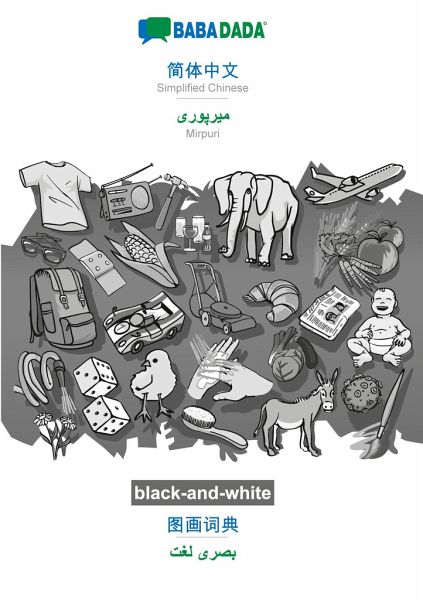 Simplified Chinese (in chinese script) - Mirpuri (in arabic script), visual dictionary, BW Simplified Chinese (in chinese script) - Mirpuri (in arabic script), visual dictionary, BW