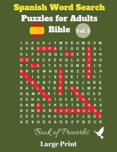 Spanish Word Search Puzzles For Adults: Bible Vol. 3 Book of Proverbs, Large Print - Pupiletras Publicación