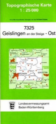 Topographische Karte Baden-Württemberg Geislingen an der Steige, Ost