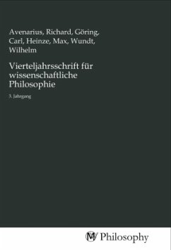 Vierteljahrsschrift für wissenschaftliche Philosophie