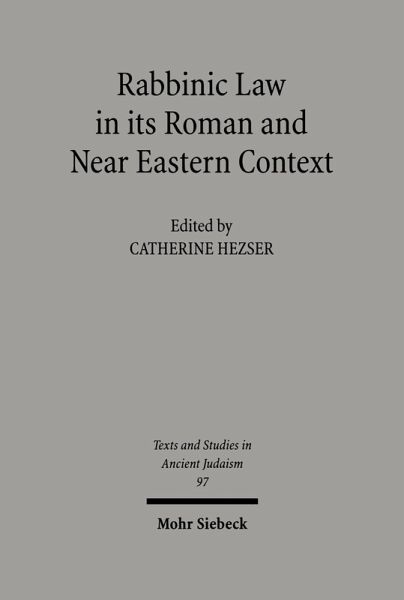 Rabbinic Law in its Roman and Near Eastern Context (eBook, PDF)