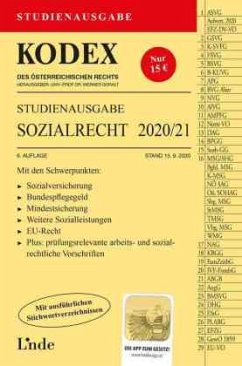 KODEX Studienausgabe Sozialrecht 2020/21 - Brameshuber, Elisabeth