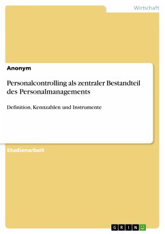 Personalcontrolling als zentraler Bestandteil des Personalmanagements (eBook, PDF)