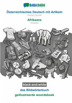 BABADADA black-and-white, Österreichisches Deutsch mit Artikeln - Afrikaans, das Bildwörterbuch - geillustreerde woordeboek - Babadada Gmbh