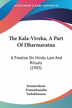 Cover The Kala-Viveka, A Part Of Dharmaratna