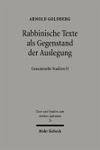 Rabbinische Texte als Gegenstand der Auslegung (eBook, PDF)