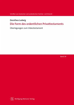 Cover Die Form des ordentlichen Privattestaments (eBook, PDF)