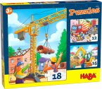 HABA 305883 - Puzzles Baustellenfahrzeuge, 12/15/18 Teile