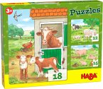 HABA 305884 - Puzzles Bauernhoftierkinder, 12/15/18 Teile