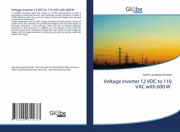 Voltage inverter 12 VDC to 110 VAC with 600 W Voltage inverter 12 VDC to 110 VAC with 600 W
