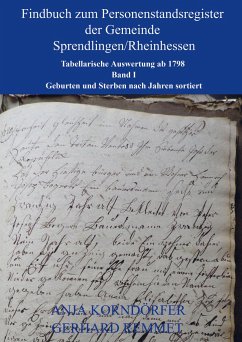 Findbuch zum Personenstandsregister der Gemeinde Sprendlingen/Rheinhessen - Korndörfer, Anja