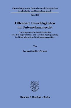 Offenbare Unrichtigkeiten im Unternehmensrecht - Werbeck, Lennart Merlin