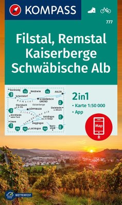 KOMPASS Wanderkarte 777 Filstal, Remstal, Kaiserberge, Schwäbische Alb 1:50.000