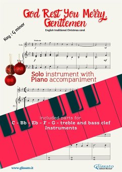 God Rest Ye Merry, Gentlemen (in Gm) for solo instrument w/ piano (fixed-layout eBook, ePUB) - traditional, English