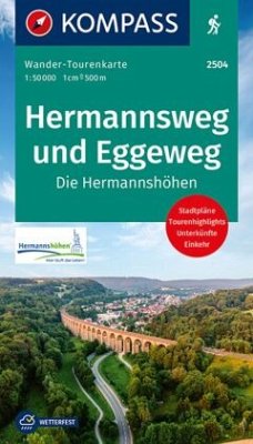 Cover KOMPASS Wander-Tourenkarte Hermannsweg und Eggeweg, Die Hermannshöhen 1:50.000