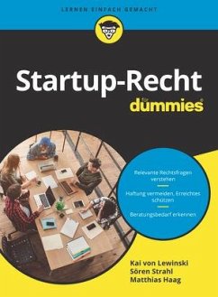 Startup-Recht für Dummies - Lewinski, Kai von;Strahl, Sören;Haag, Matthias