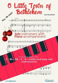 Cover O Little Town of Bethlehem (in Bb) for solo instrument w/ piano (fixed-layout eBook, ePUB)
