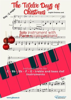 The twelve days of christmas (in G) for solo instrument w/ piano (fixed-layout eBook, ePUB) - Traditional, English