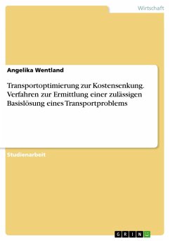 Cover Transportoptimierung zur Kostensenkung. Verfahren zur Ermittlung einer zulässigen Basislösung eines Transportproblems (eBook, PDF)