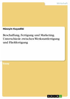 Beschaffung, Fertigung und Marketing. Unterschiede zwischen Werkstattfertigung und Fließfertigung (eBook, PDF)