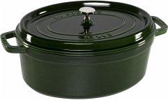 Staub La Cocotte 33cm oval, Basilikum-grün, Gusseisen